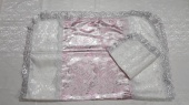 Р3755 Комплект (розовый) Парча Пион средний+Жаккард (покрывало+наволочка) 1х2м от интернет-магазин Эдельвейс-Ритуал.RU