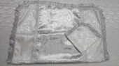 Р3885 Комплект (серебро) Парча с крестами+Жаккард (покрывало+наволочка) от интернет-магазин Эдельвейс-Ритуал.RU