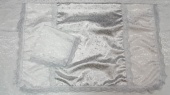 Р3685 Комплект (серебро) Парча Мелкая роза+Жаккард (покрывало+наволочка) от интернет-магазин Эдельвейс-Ритуал.RU