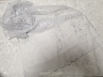 Шарф вышивка белый (10шт)  от интернет-магазин Эдельвейс-Ритуал.RU